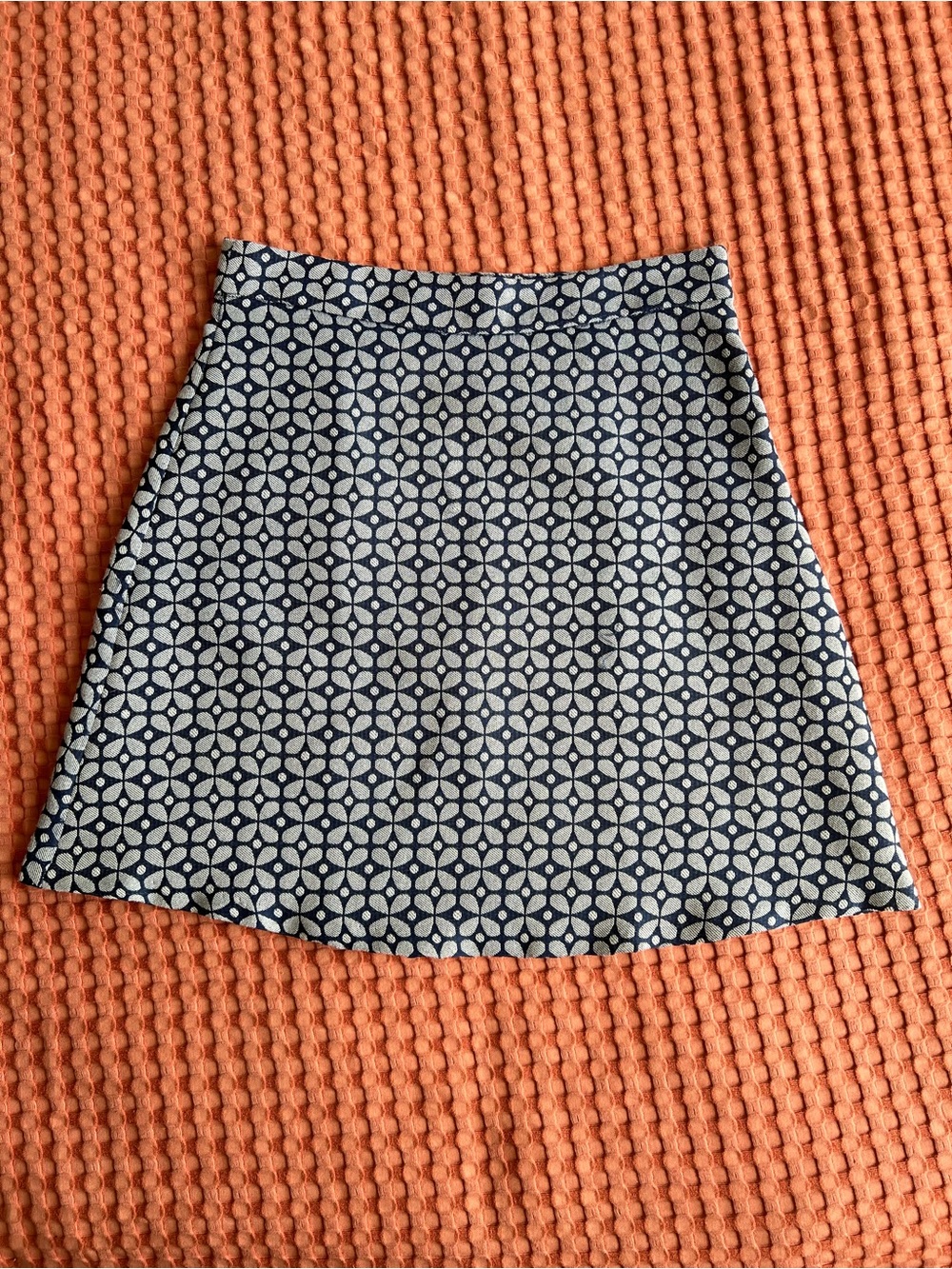 Anthropologie Printed Geometric Navy and White A-Line Skirt. Never worn! NWOT